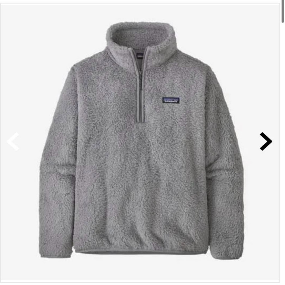 New Patagonia Gray Sherpa Fleece Jacket Los Gatos 1/4 Zip